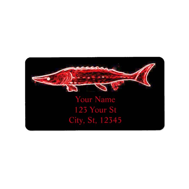 swimming red sturgeon black label (Front)