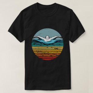 Swimming Retro Vintage Circle 80s Swim Vaporwave T-Shirt