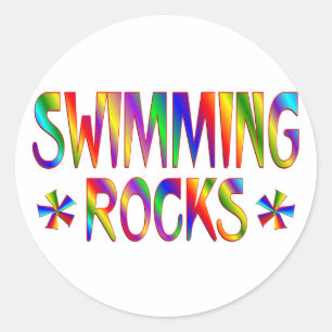 SWIMMING ROCKS CLASSIC ROUND STICKER