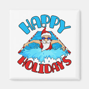Swimming Santa Claus Christmas Holiday Swimmer Magnet