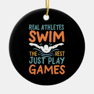 Swimming Saying Ceramic Tree Decoration