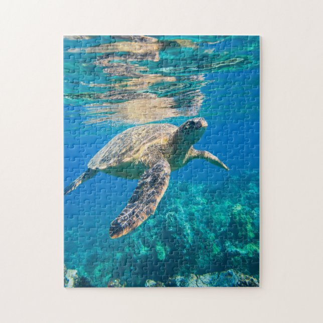 Swimming Sea Turtle Jigsaw Puzzle (Vertical)