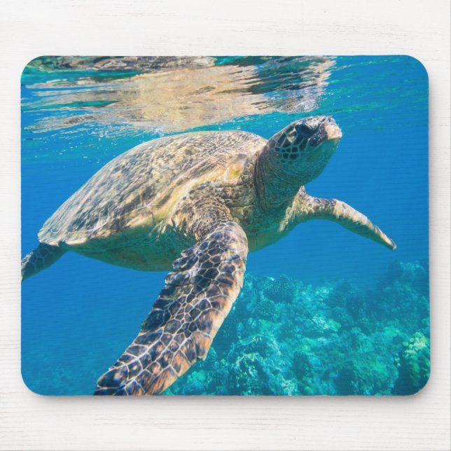 Swimming Sea Turtle Mouse Mat (Front)