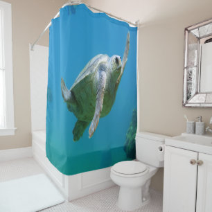 Swimming Sea Turtle Shower Curtain
