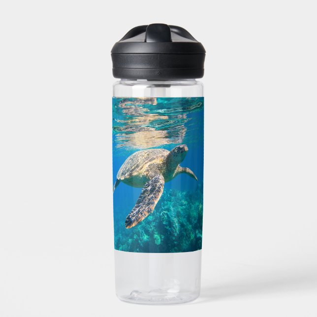 Swimming Sea Turtle Water Bottle (Front)