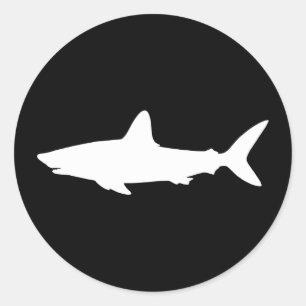 Swimming Shark Classic Round Sticker