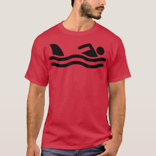 Swimming Sign With Shark Fin Funny Shark T-Shirt