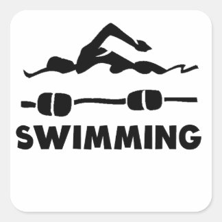 Swimming Square Sticker