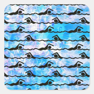 SWIMMING SQUARE STICKER