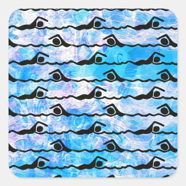 SWIMMING SQUARE STICKER (Front)