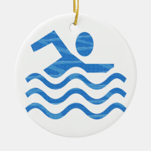 Swimming Success - Hot Times Cool Mind Ceramic Tree Decoration