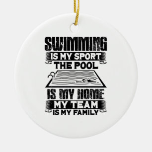 Swimming Swim Gift Ceramic Tree Decoration