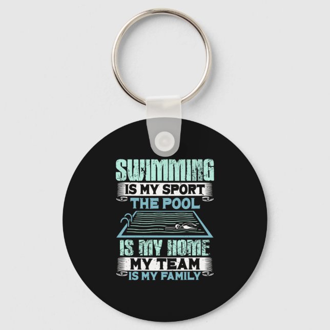 Swimming Swim Gift Key Ring (Front)