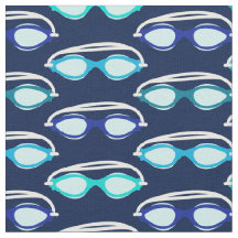 Swimming Swim Goggles Pattern on Dark Blue