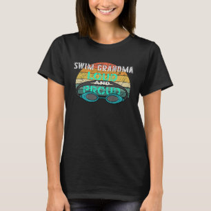 Swimming Swim Grandma Swimmer  Sport Goggles T-Shirt