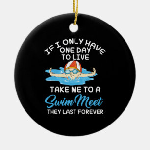 Swimming Swim Sport Gift Ceramic Tree Decoration