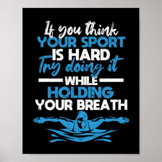 Swimming swimmer funny swimming sport practice poster
