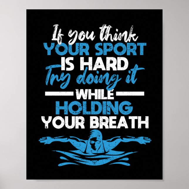 Swimming swimmer funny swimming sport practice poster (Front)