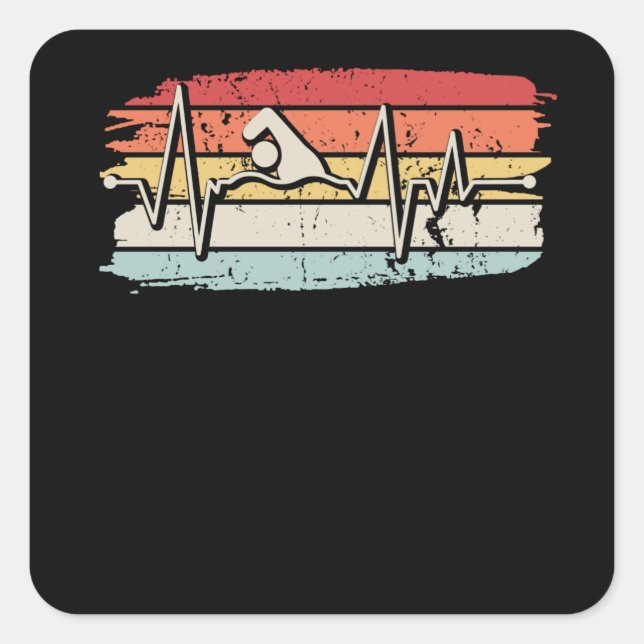 Swimming Swimmer Gift Square Sticker (Front)