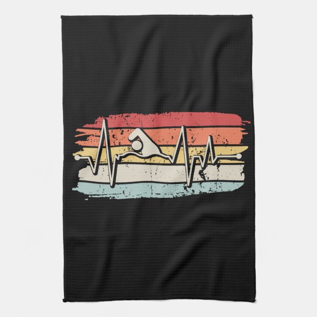 Swimming Swimmer Gift Tea Towel (Vertical)