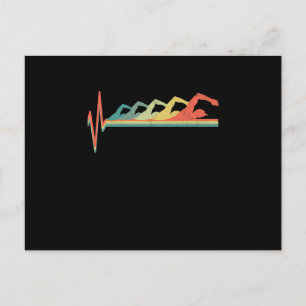 Swimming Swimmer Heartbeat Gift Premium Holiday Postcard