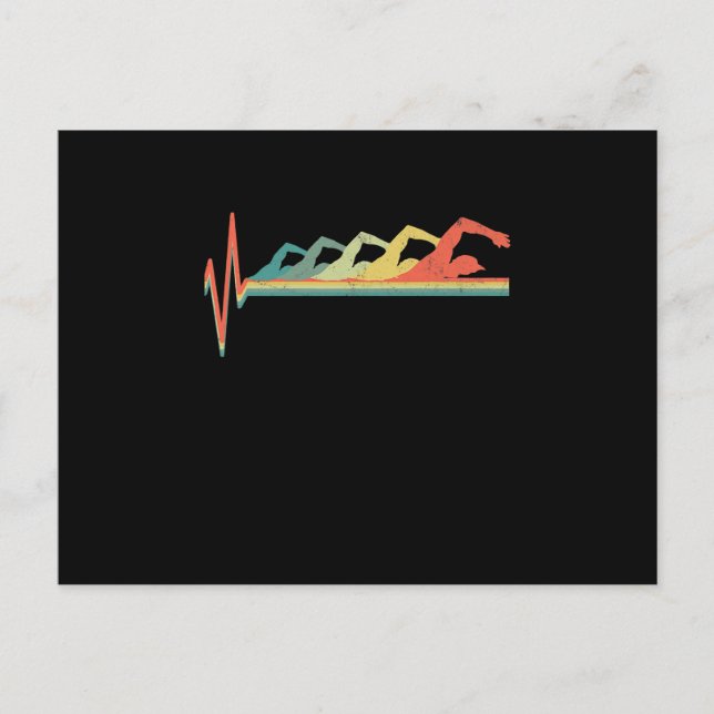 Swimming Swimmer Heartbeat  Gift Premium Postcard (Front)