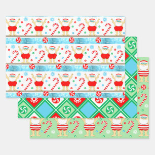 Swimming Swimmer Holiday Gift Wrapping Paper Sheet
