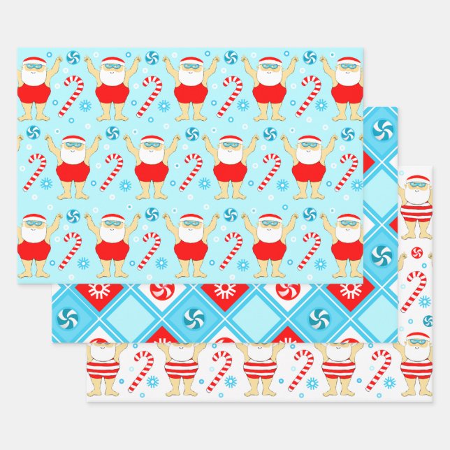 Swimming Swimmer Holiday Gift Wrapping Paper Sheet (Set)