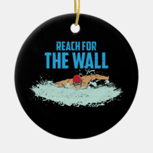 Swimming Swimmer Swimming Trainer Ceramic Tree Decoration