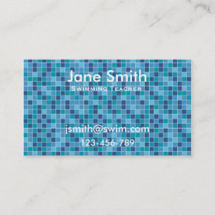 Swimming Teacher, Swim Coach, Swim Instructor Business Card