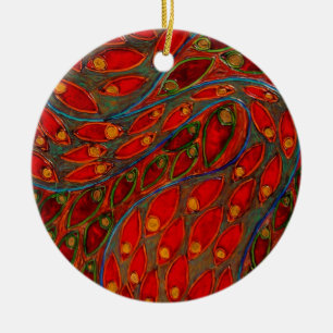 "Swimming Thoughts" (painting) Ceramic Tree Decoration