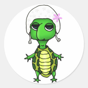 Swimming Turtle Classic Round Sticker