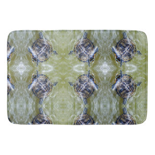 Swimming Turtle with It's Head Popped Up Bath Mat