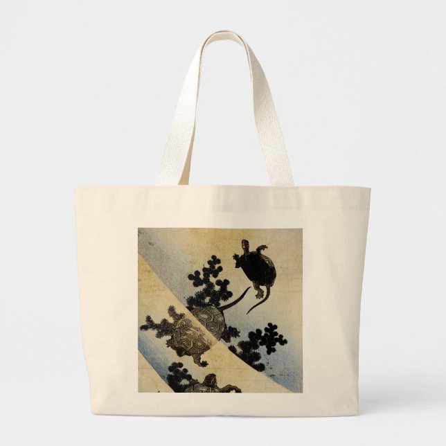 Swimming Turtles Large Tote Bag (Front)