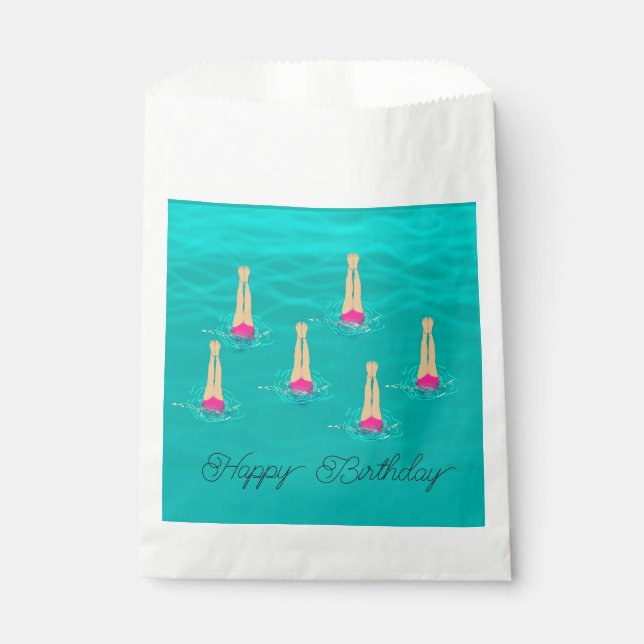 Swimming Under Water - Artistic Swimmers Custom  Favour Bags (Front)