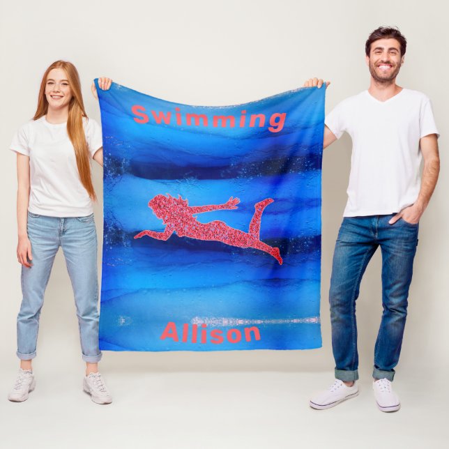Swimming Under Water Girls Fleece Blanket (In Situ)
