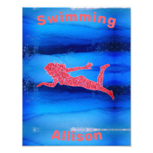 Swimming Under Water Girls  Photo Print