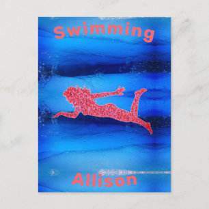 Swimming Under Water Girls Postcard