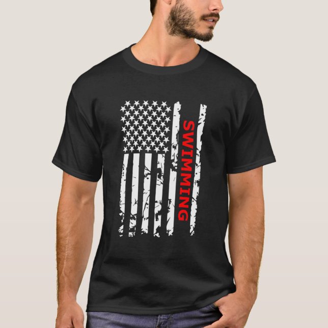 Swimming Usa Swimmers Swim Gift T-Shirt (Front)