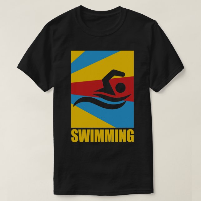 Swimming Vintage Swimmer Diving Retro Gift  T-Shirt (Design Front)