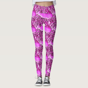swimming whales pink leggings
