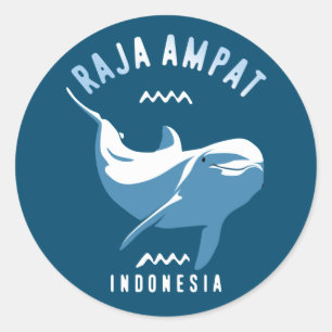 Swimming with Dolphins at Raja Ampat Classic Round Sticker