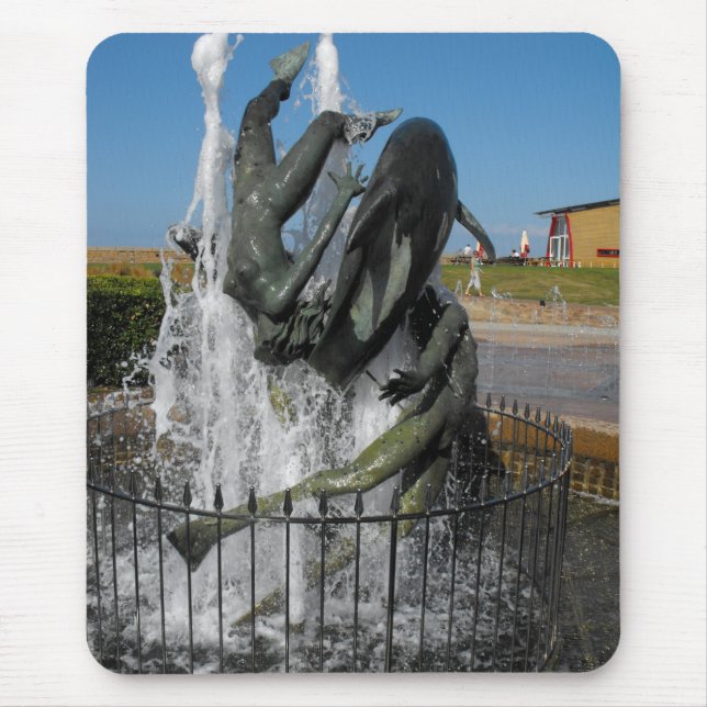 Swimming with dolphins fountain mouse mat (Front)