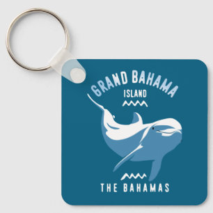Swimming with Dolphins Grand Bahama Scuba Diving Key Ring