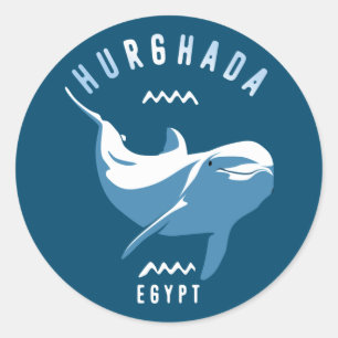 Swimming with Dolphins Hurghada Egypt T-Shirt Classic Round Sticker