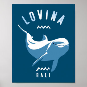 Swimming with Dolphins Lovina Bali Poster