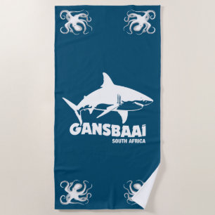 Swimming With Great White Sharks - Gansbaai Diving Beach Towel