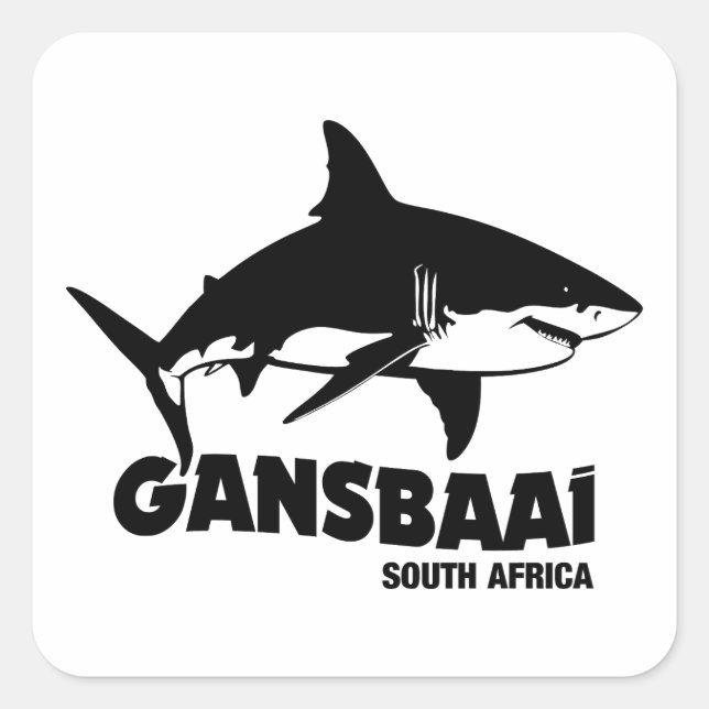 Swimming With Great White Sharks - Gansbaai Diving Square Sticker (Front)