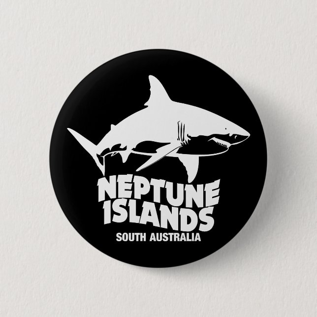 Swimming With Great White Sharks Neptune Islands 6 Cm Round Badge (Front)