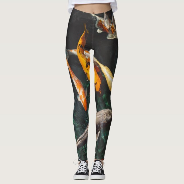 swimming with koi leggings (Front)